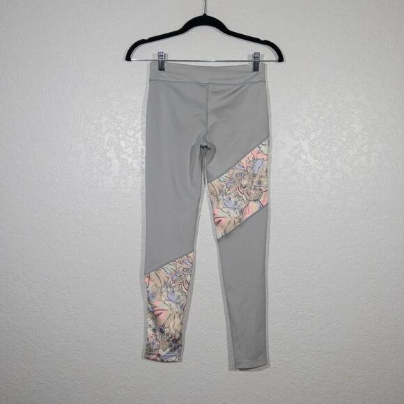 New Nike Gray Floral Dri Fit Tight Fit Cropped Leggings Size Large - Picture 7 of 10